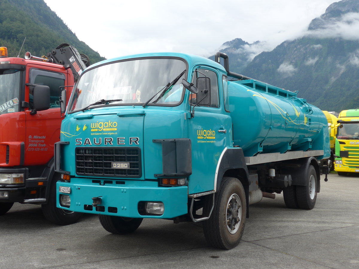 (172'324) - Wittwer, S�deren - BE 423'154 - Saurer am 26. Juni 2016 in Interlaken, Flugplatz