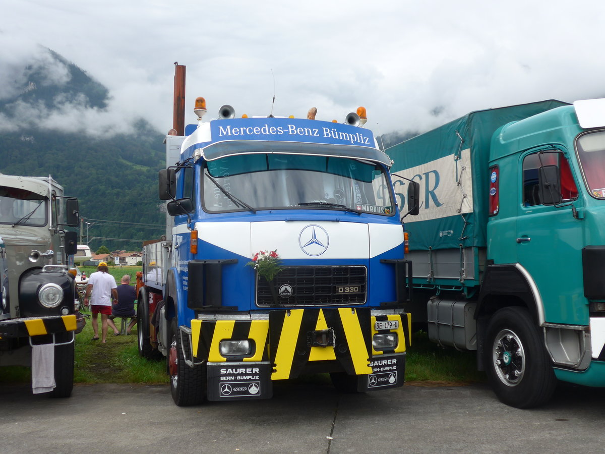 (172'326) - Mercedes-Benz, B�mpliz - BE 179 U - Saurer am 26. Juni 2016 in Interlaken, Flugplatz