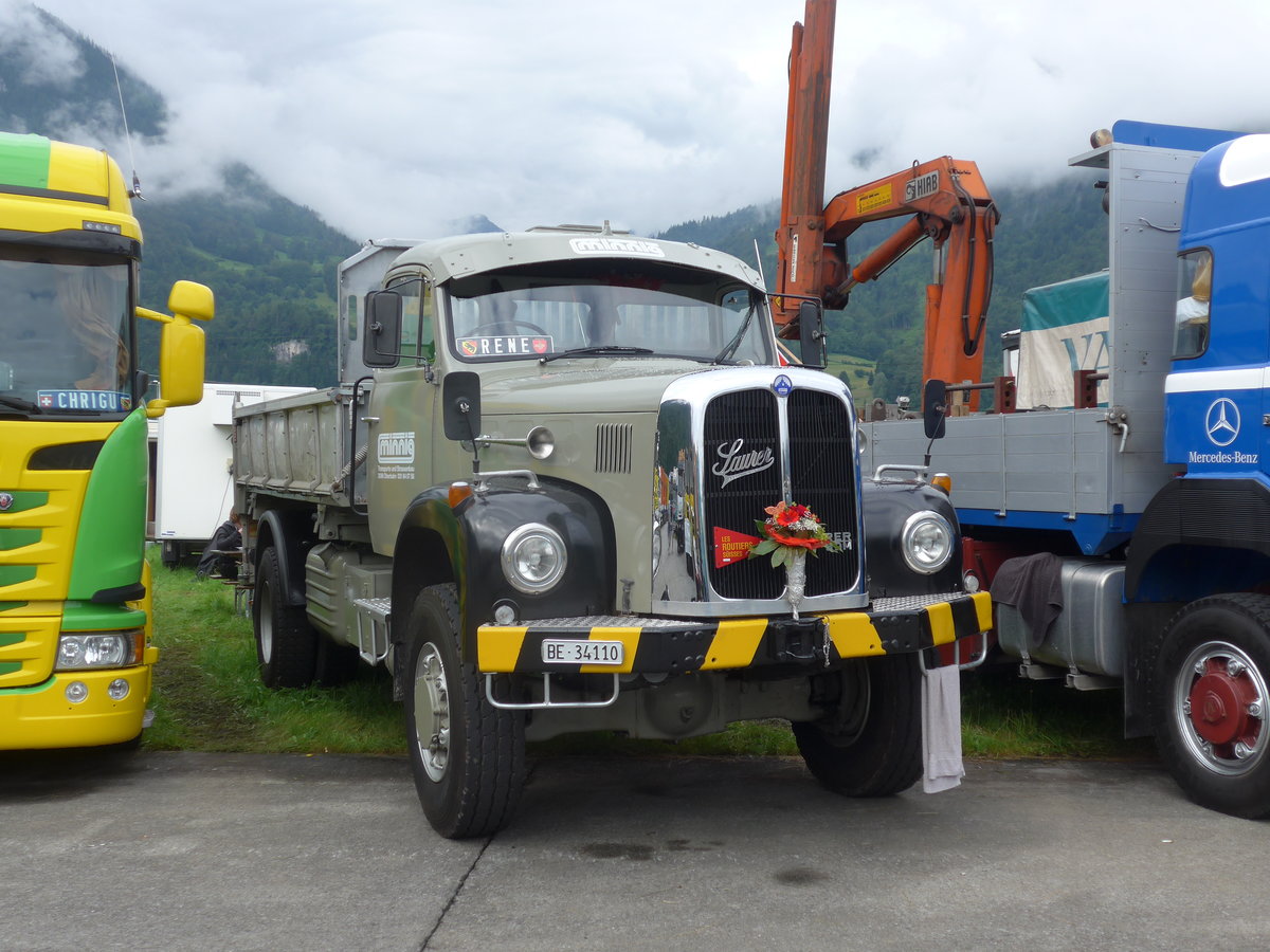 (172'327) - Minnig, Oberbalm - BE 34'110 - Saurer am 26. Juni 2016 in Interlaken, Flugplatz