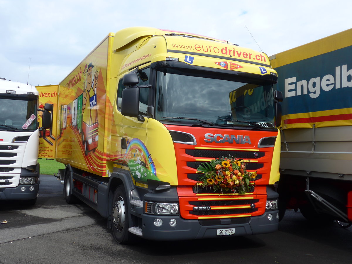 (172'337) - Eurodriver, Altst�tten - SG 2172 - Scania am 26. Juni 2016 in Interlaken, Flugplatz