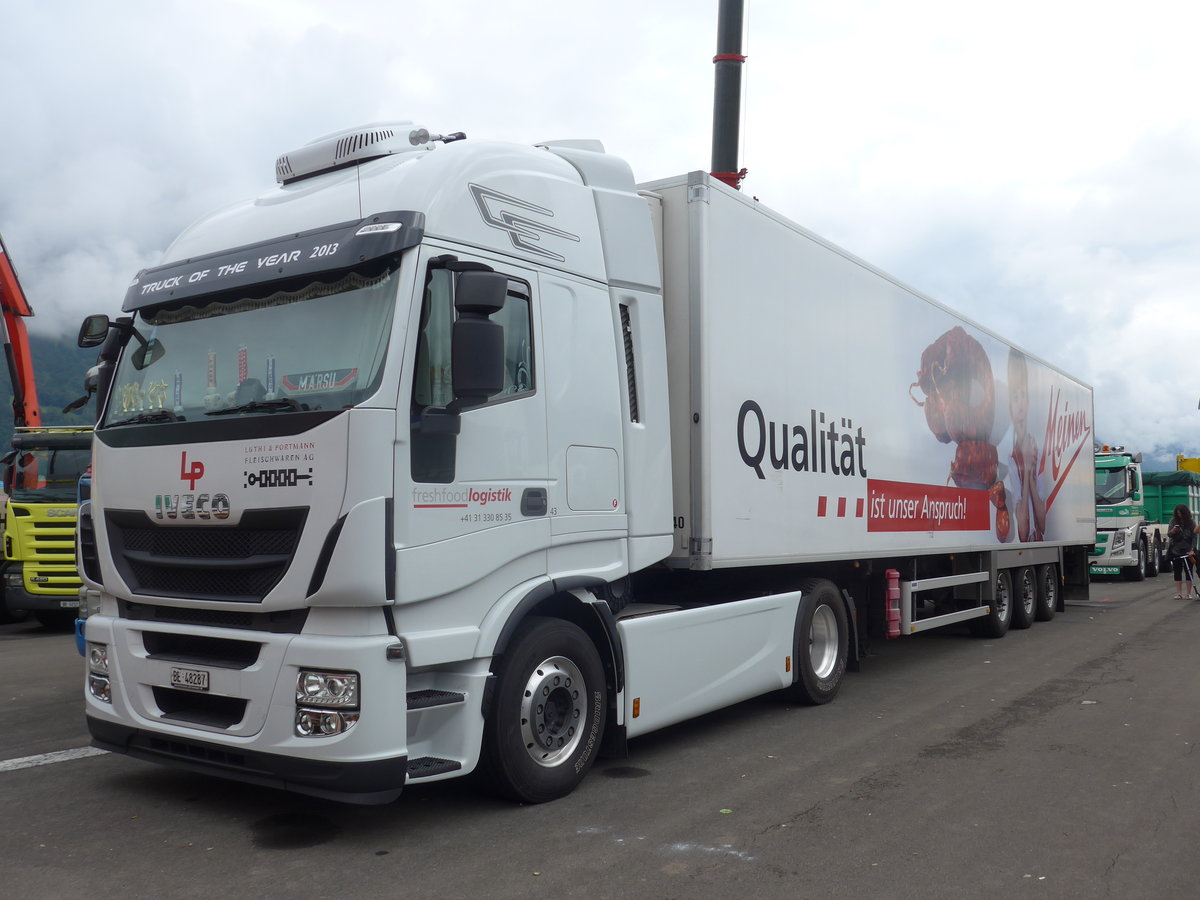 (172'359) - L�thi&Portmann, Deisswil - Nr. 43/BE 48'287 - Iveco am 26. Juni 2016 in Interlaken, Flugplatz