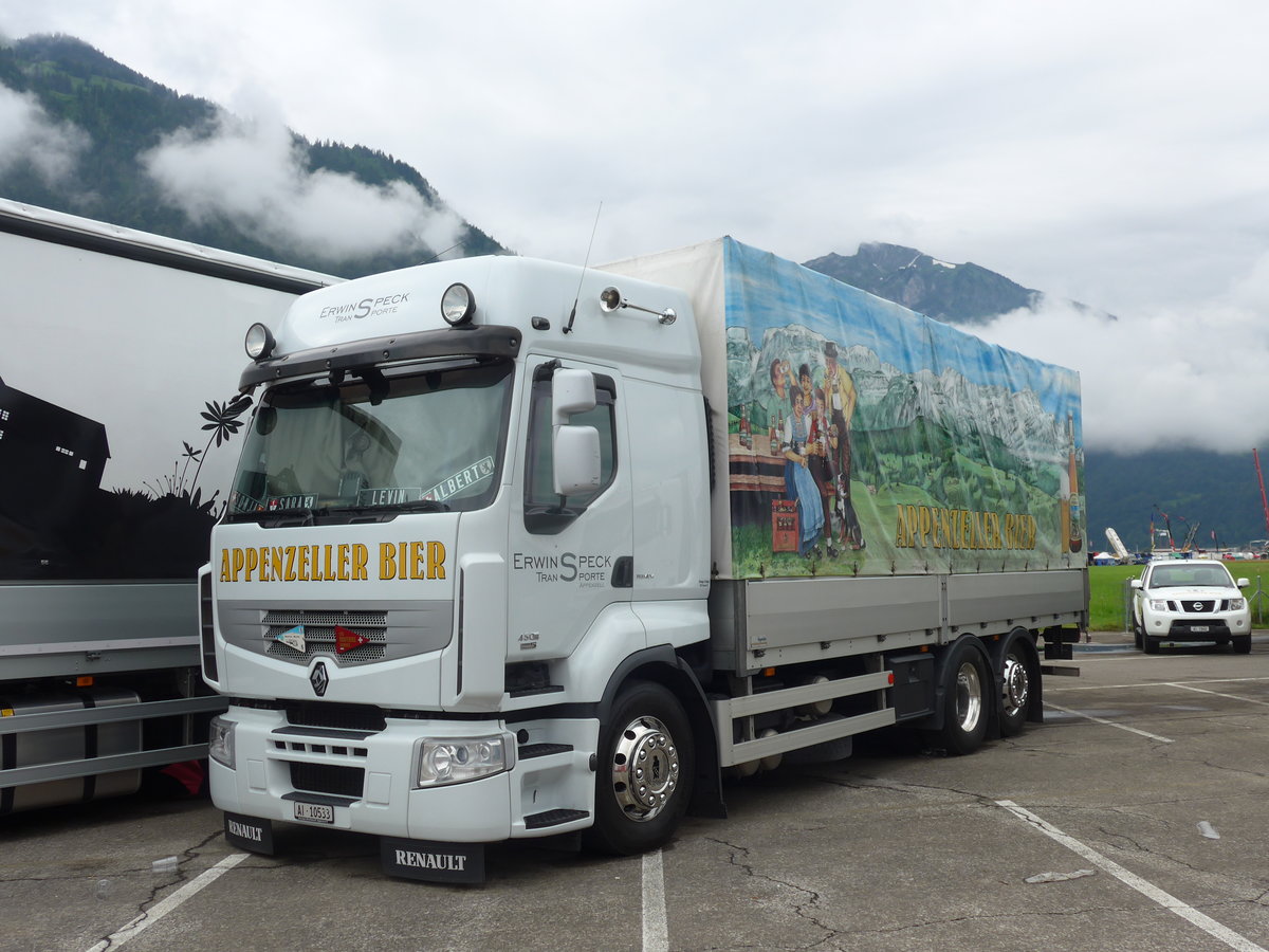 (172'396) - Speck, Hundwil - AI 10'533 - Renault am 26. Juni 2016 in Interlaken, Flugplatz