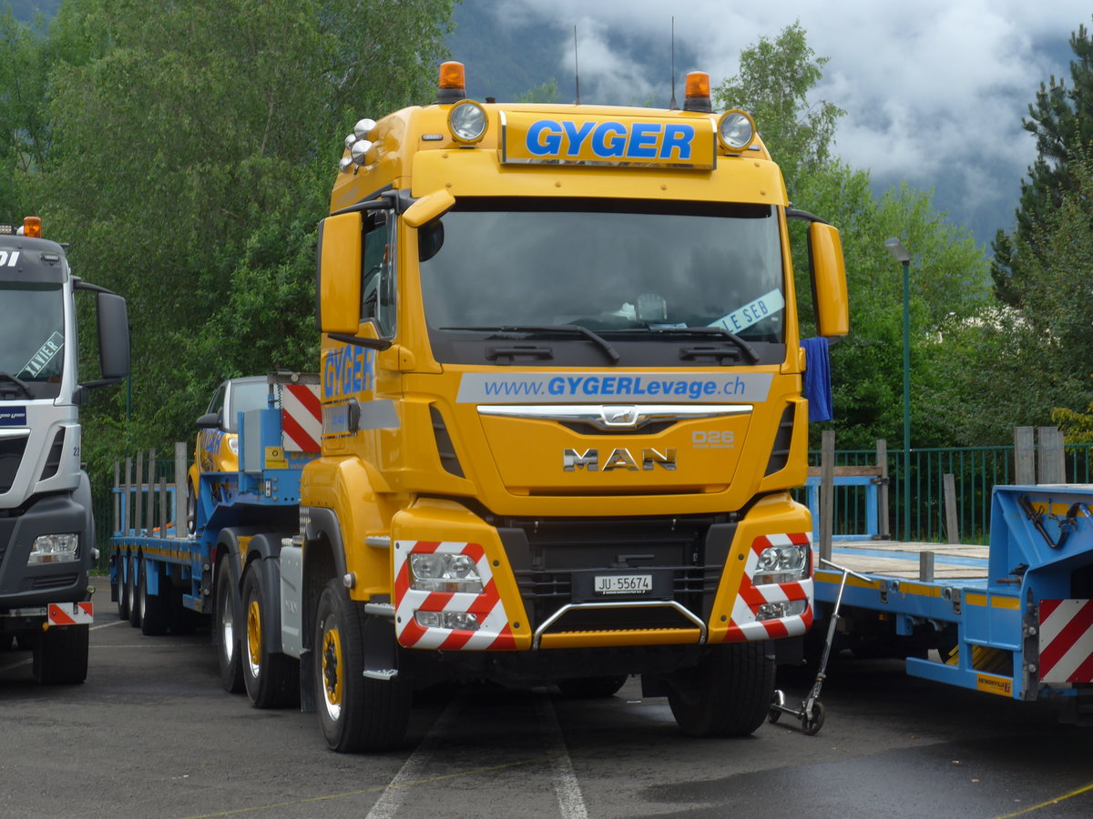 (172'423) - Gyger, Cornaux - JU 55'674 - MAN am 26. Juni 2016 in Interlaken, Flugplatz