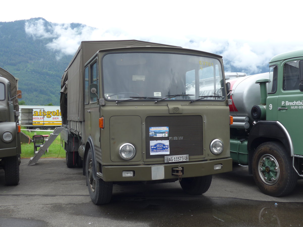 (172'455) - FBW - AG 11'573 U - am 26. Juni 2016 in Interlaken, Flugplatz