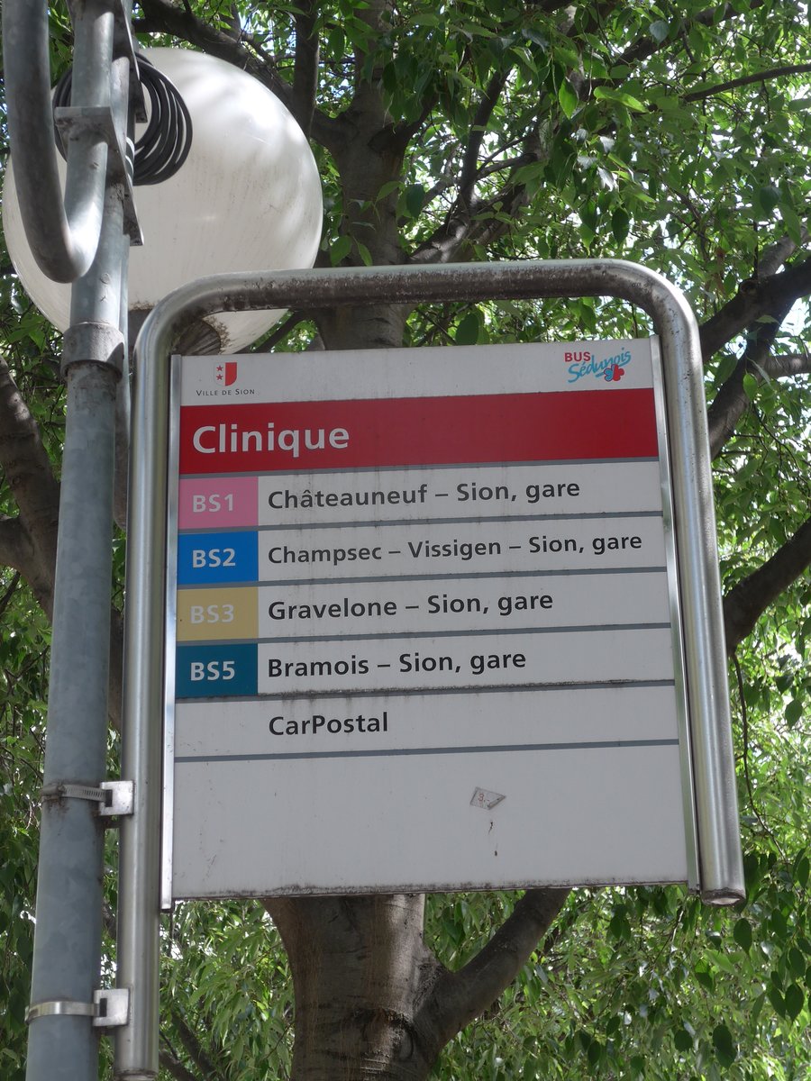 (172'549) - BUS-S�dunois-Haltestelle - Sion, Clinique - am 26. Juni 2016