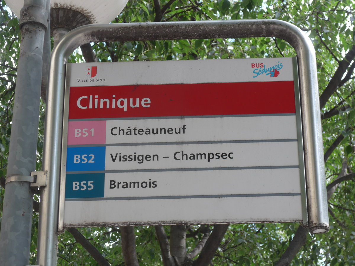 (172'550) - BUS-S�dunois-Haltestelle - Sion, Clinique - am 26. Juni 2016