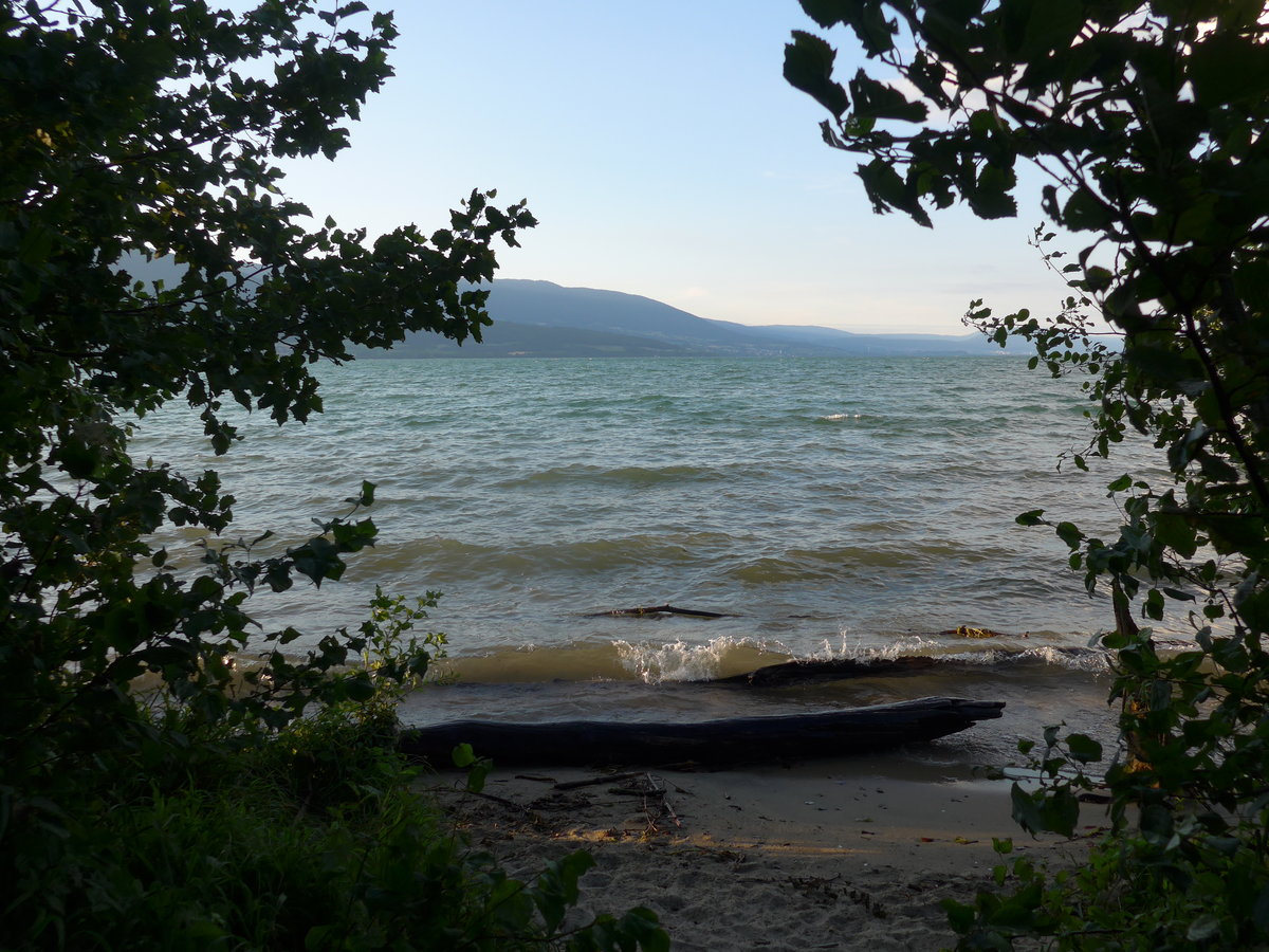 (173'055) - Abendstimmung am Neuenburgersee am 15. Juli 2016 bei Yvonand