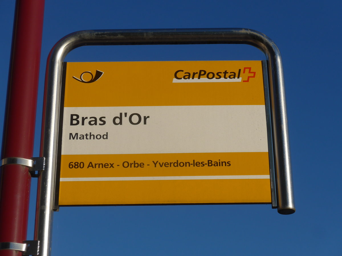 (173'108) - PostAuto-Haltestelle - Mathod, Bras d'Or - am 18. Juli 2016