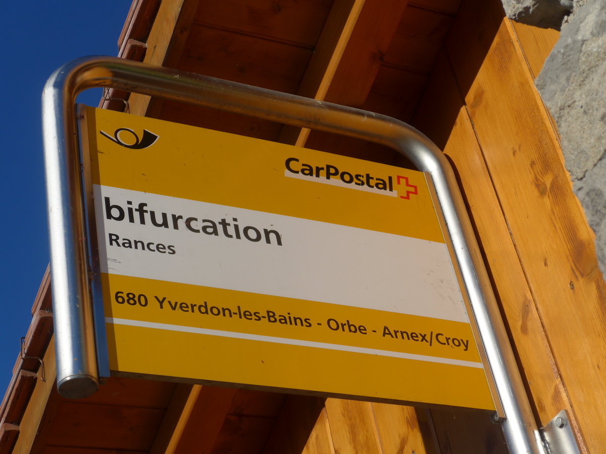 (173'154) - PostAuto-Haltestelle - Rances- bifurcation - am 20. Juli 2016