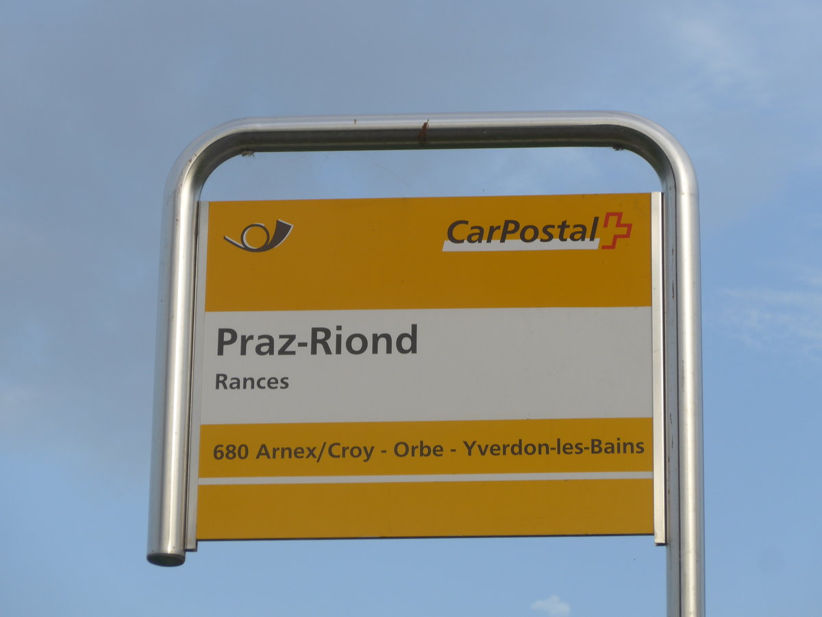(173'224) - PostAuto-Haltestelle - Rances, Praz-Riond - am 21. Juli 2016
