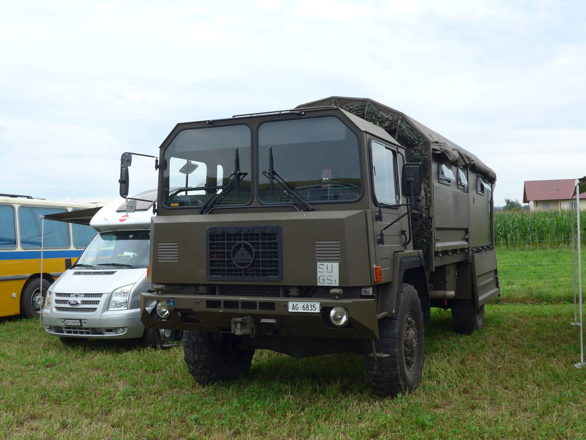 (173'979) - Saurer - AG 6835 - am 20. August 2016 in B�singen, Bahnhof