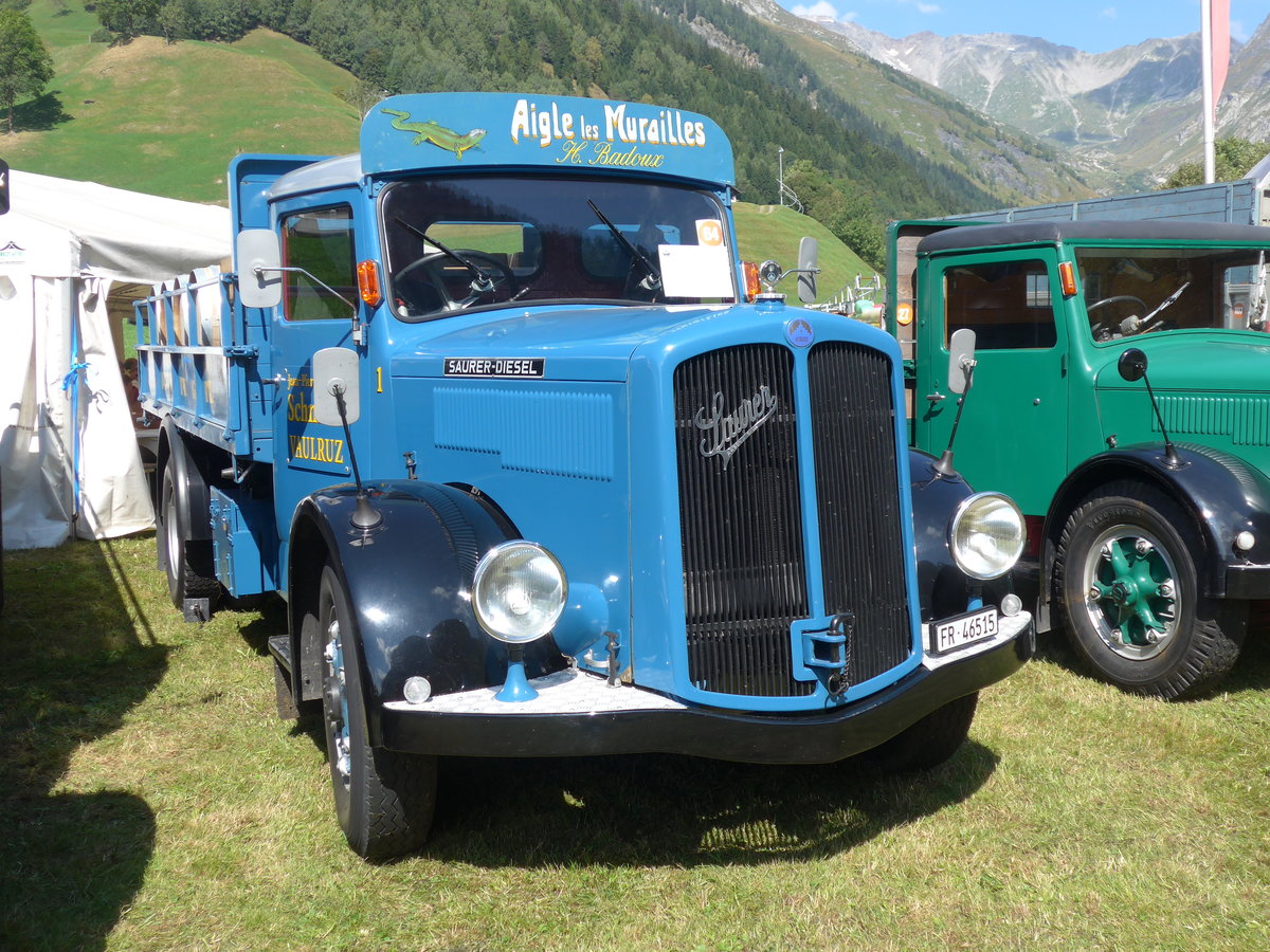 (174'709) - Schmutz, Vaulruz - Nr. 1/FR 46'515 - Saurer am 10. September 2016 in Campo, Saurertreffen