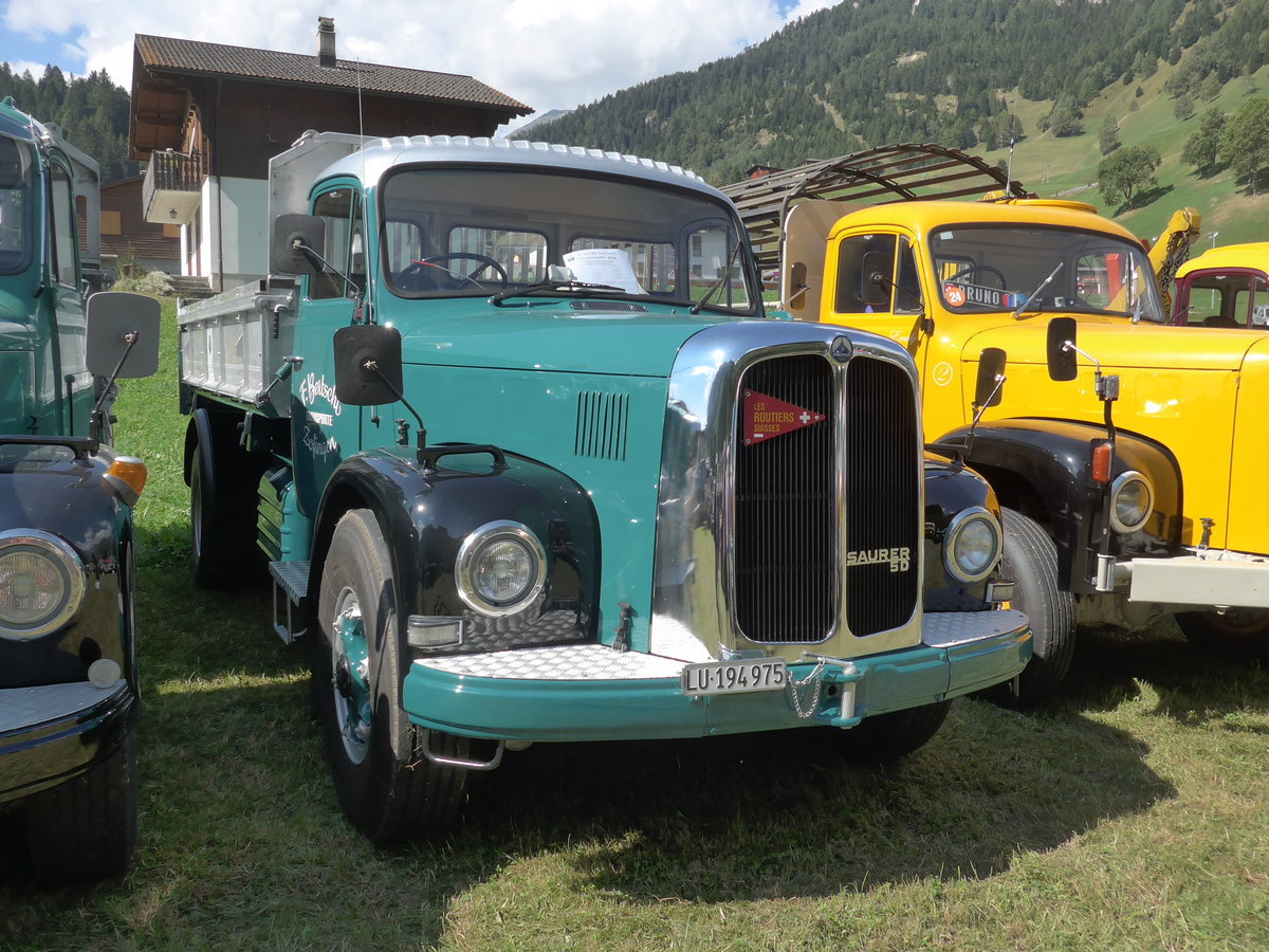 (174'726) - Bertschi, Zofingen - LU 194'975 - Saurer am 10. September 2016 in Campo, Saurertreffen