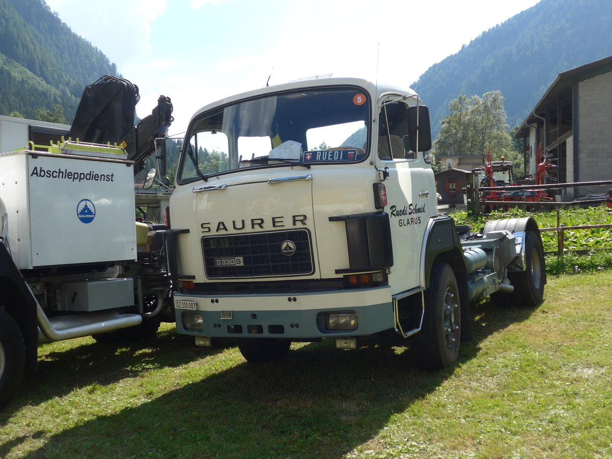 (174'744) - Schmid, Glarus - SZ 200'087 - Saurer am 10. September 2016 in Campo, Saurertreffen 