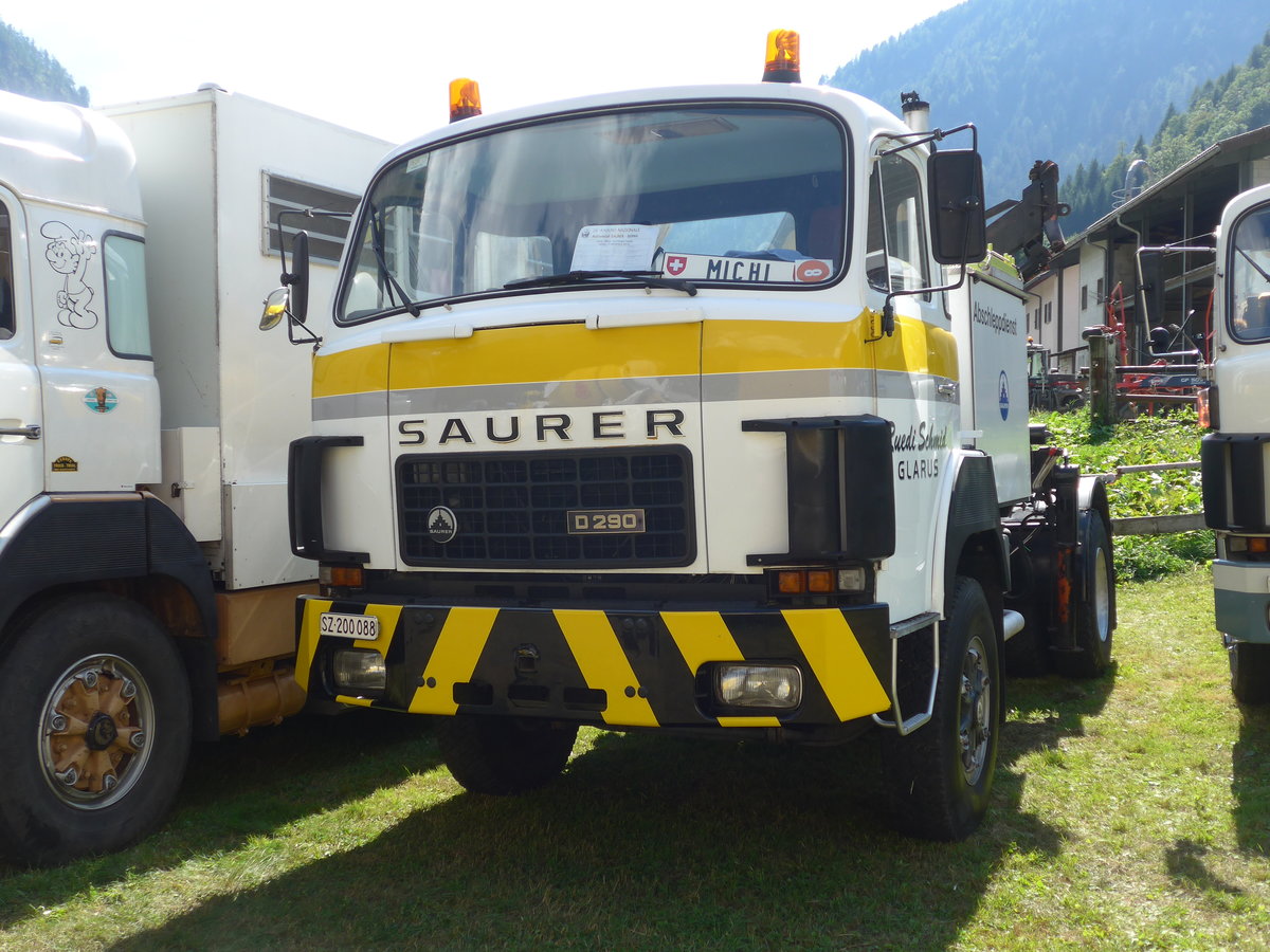 (174'745) - Schmid, Glarus - SZ 200'088 - Saurer am 10. September 2016 in Campo, Saurertreffen