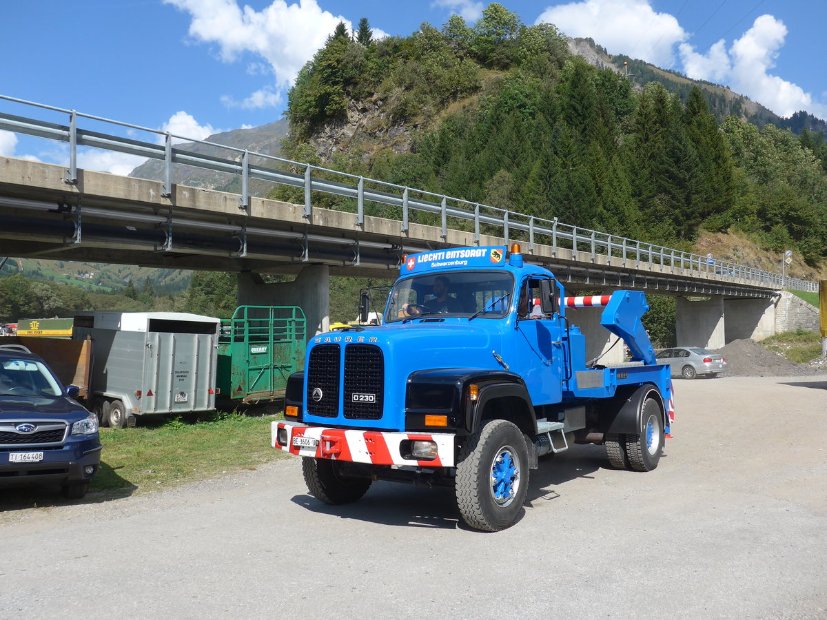 (174'764) - Liechti, Schwarzenburg - BE 3606 U - Saurer am 10. September 2016 in Campo, Saurertreffen