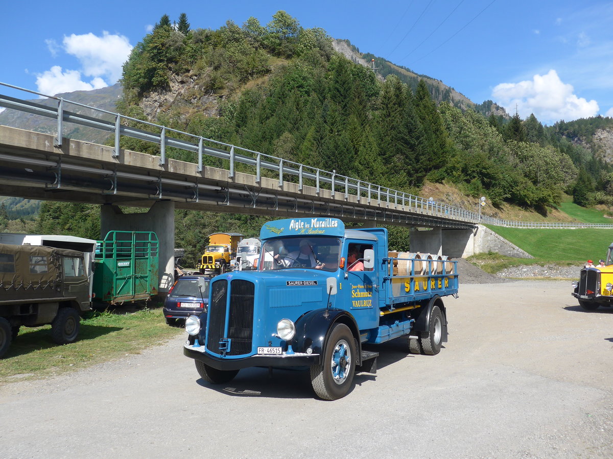 (174'787) - Schmutz, Vaulruz - Nr. 1/FR 46'515 - Saurer am 10. September 2016 in Campo, Saurertreffen