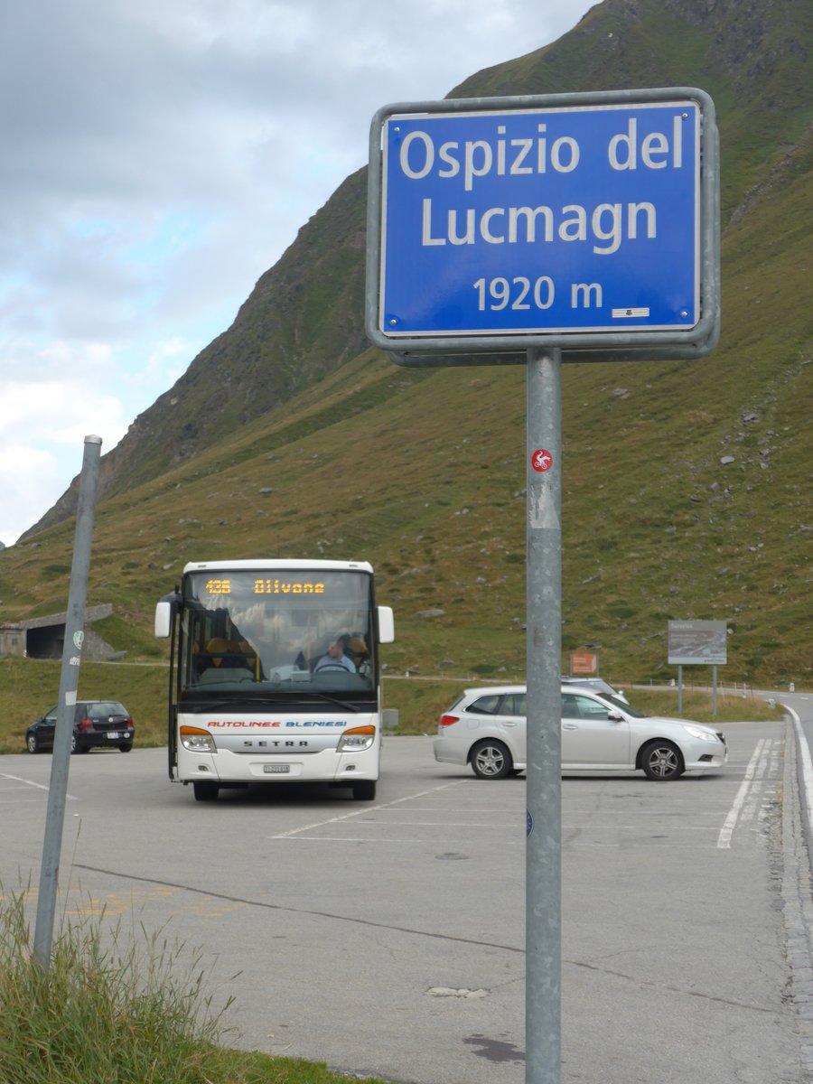 (174'842) - Ortstafel von Ospizio del Lucmagn am 10. September 2016