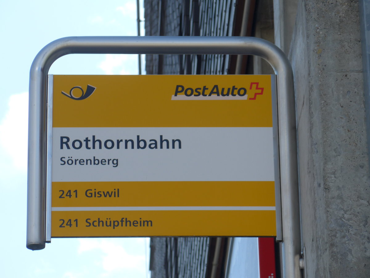 (174'885) - PostAuto-Haltestelle - S�renberg, Rothornbahn - am 11. September 2016