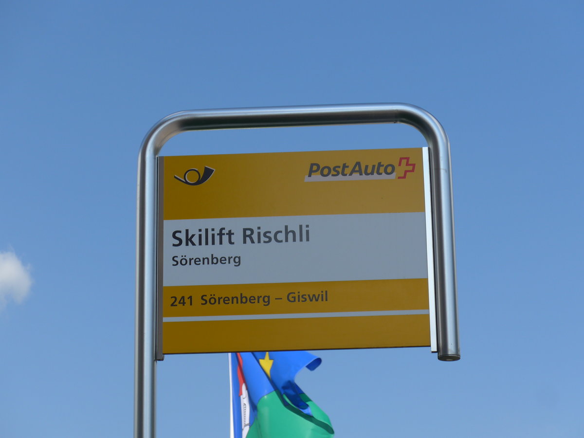 (174'895) - PostAuto-Haltestelle - S�renberg, Skilift Rischli - am 11. September 2016