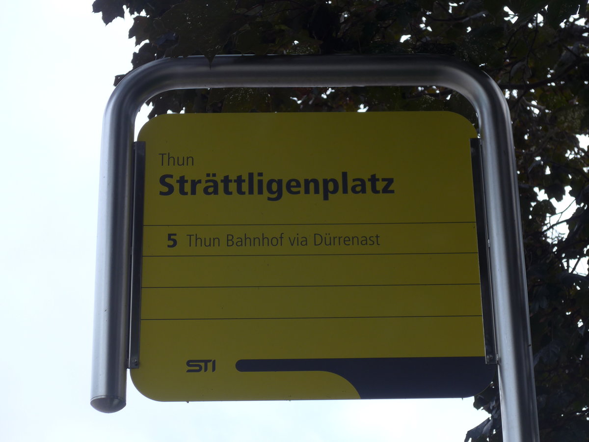 (175'060) - STI-Haltestelle - Thun, Str�ttligenplatz - am 21. September 2016