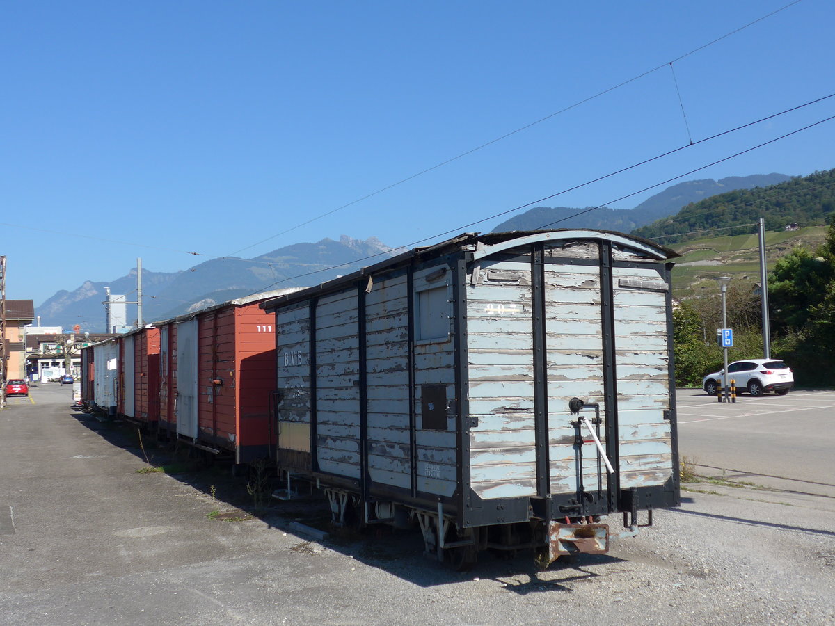 (175'119) - BVB-G�terwagen - Nr. 207 - am 24. September 2016 im Bahnhof Bex