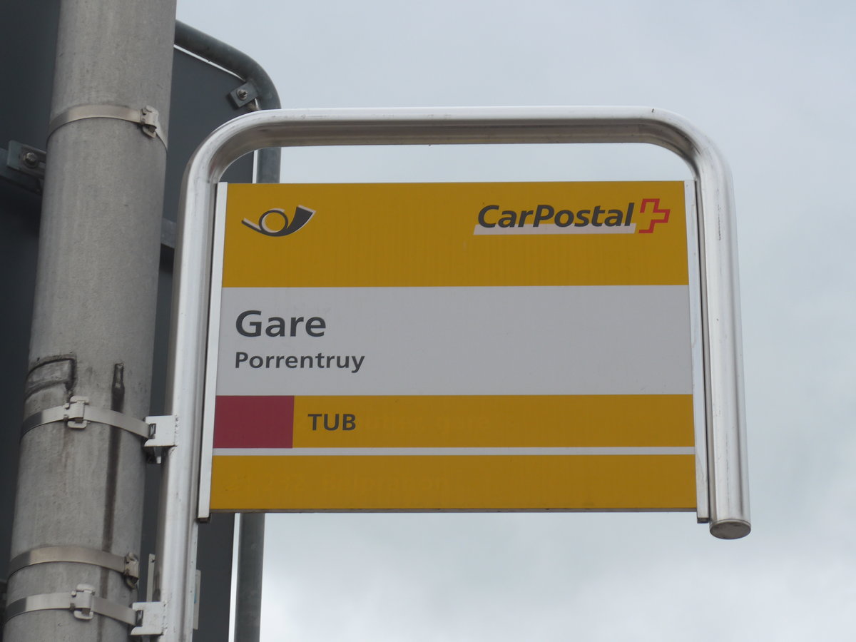 (175'458) - PostAuto-Haltestelle - Porrentruy, Gare - am 7. Oktober 2016