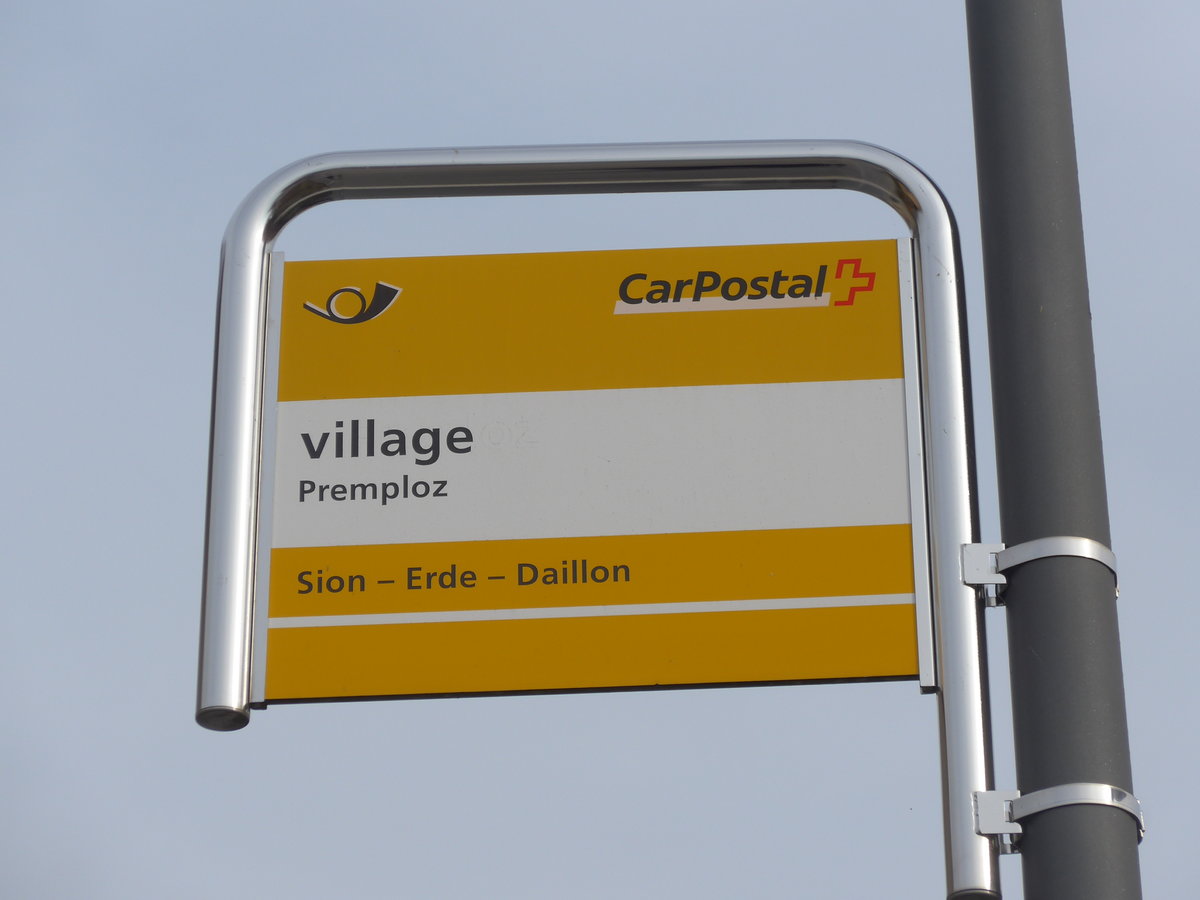 (176'741) - PostAuto-Haltestelle - Premploz, village - am 26. November 2016