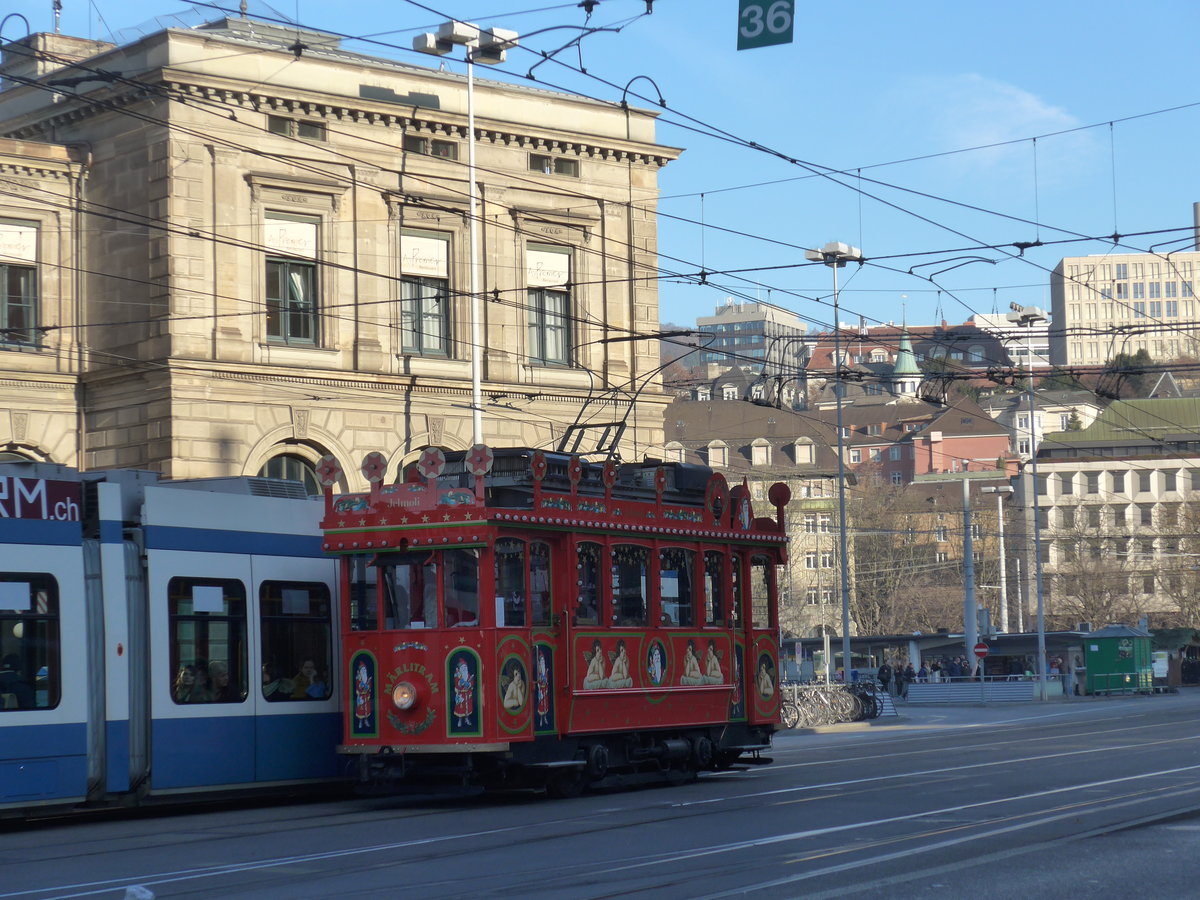 (176'960) - VBZ-M�rlitram am 6. Dezember 2016 beim Bahnhof Z�rich