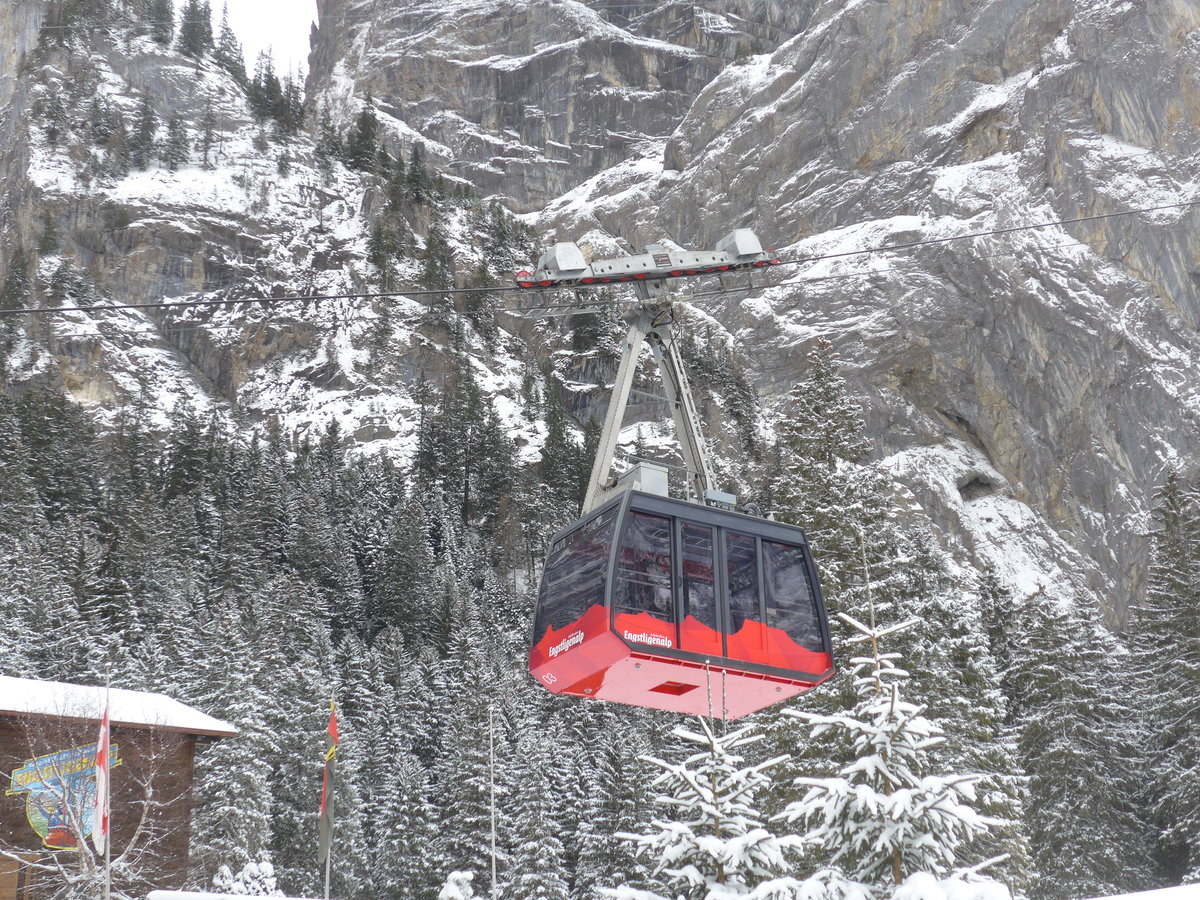 (177'866) - Luftseilbahn Unter dem Birg - Engstligenalp - Lube 03 - am 7. Januar 2017 in Adelboden, Unter dem Birg