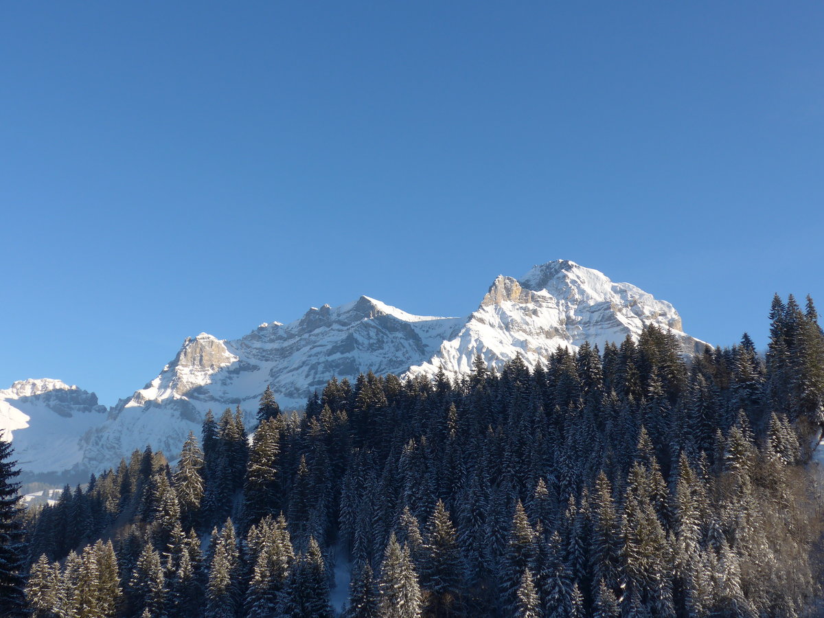 (178'025) - Der Lohner mit Wald am 9. Januar 2017 vom Reh�rti bei Adelboden aus