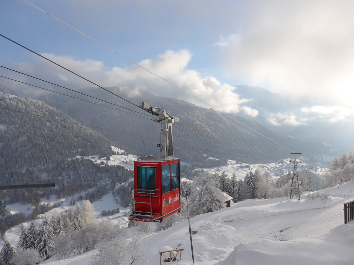 (178'049) - Luftseilbahn F�rgangen-Bellwald - Nr. 1 - am 15. Januar 2017 in Bellwald, Bergstation