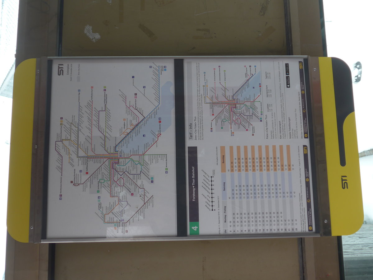 (178'137) - Fahrplaninfo  Forstweg  am 22. Januar 2017 in Thun-Lerchenfeld