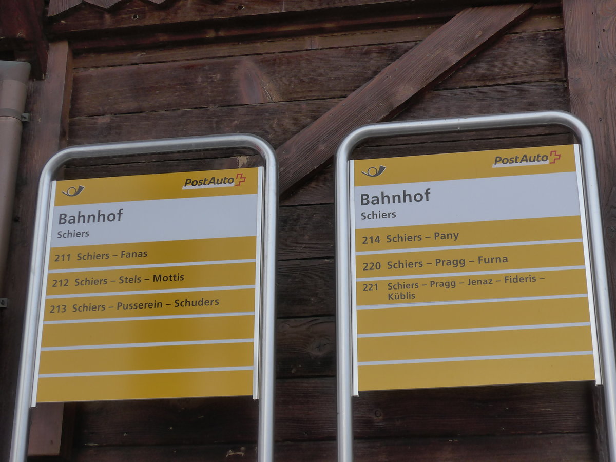 (178'377) - PostAuto-Haltestelle - Schiers, Bahnhof - am 9. Februar 2017