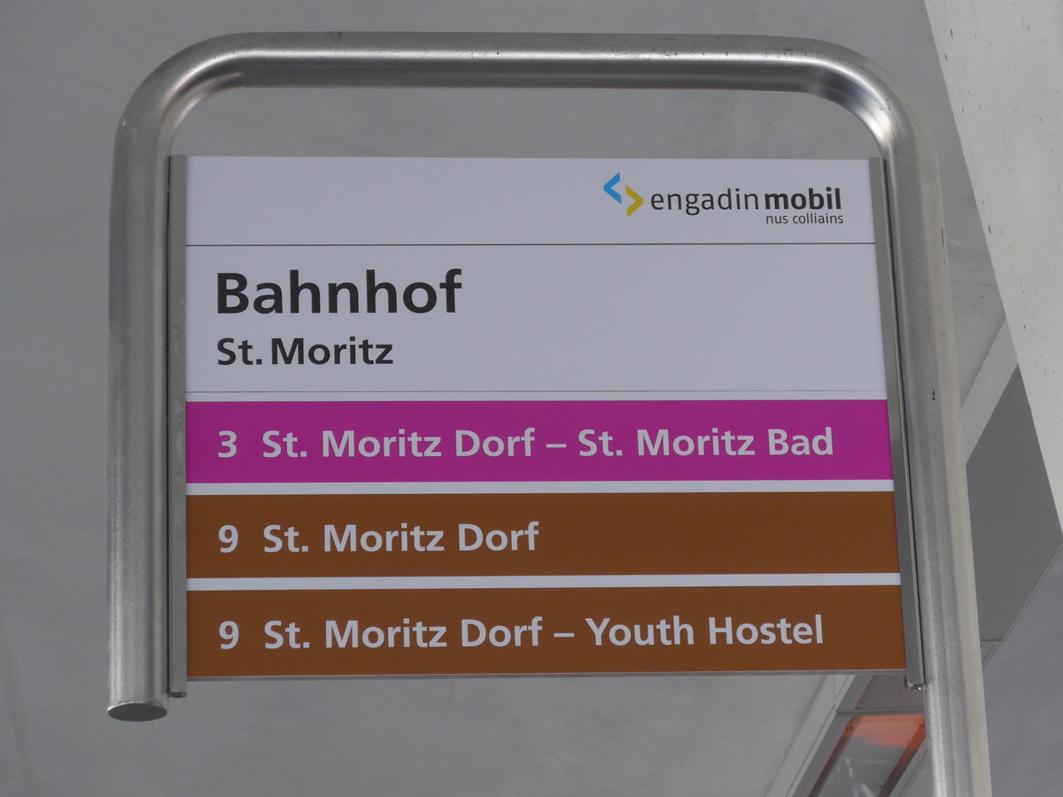 (178'409) - engadin mobil-Haltestelle - St. Moritz, Bahnhof - am 9. Februar 2017