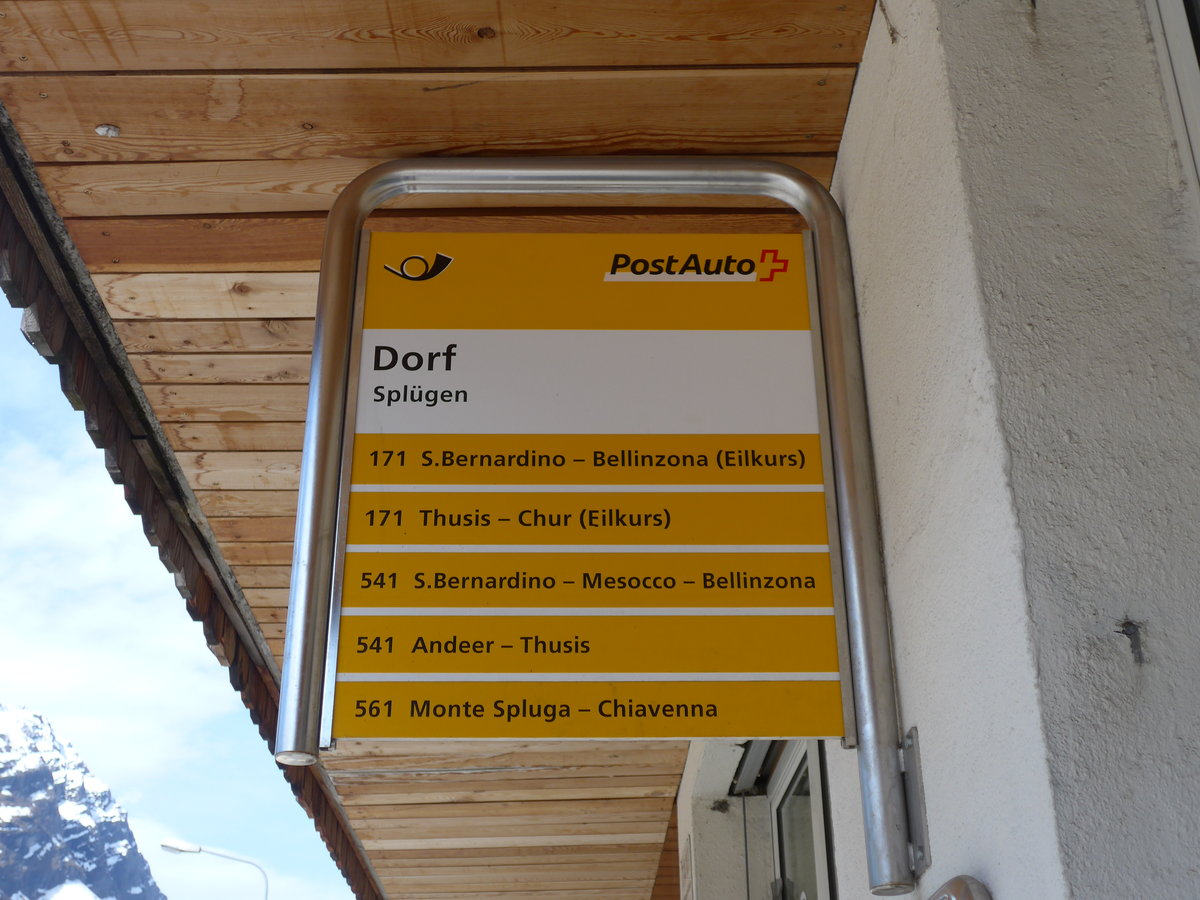 (180'488) - PostAuto-Haltestelle - Spl�gen, Dorf - am 23. Mai 2017