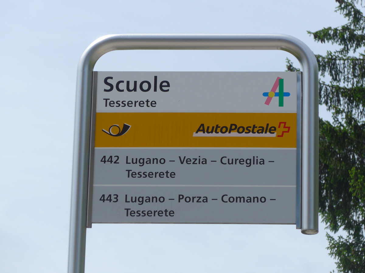 (180'575) - PostAuto-Haltestelle - Tesserete, Scuole - am 23. Mai 2017