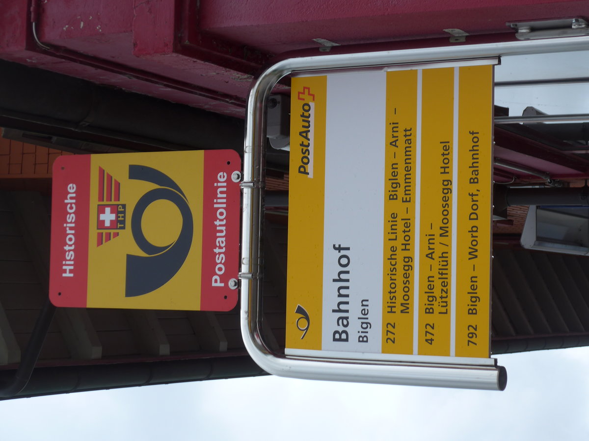 (180'907) - PostAuto-Haltestelle - Biglen, Bahnhof - am 4. Juni 2017