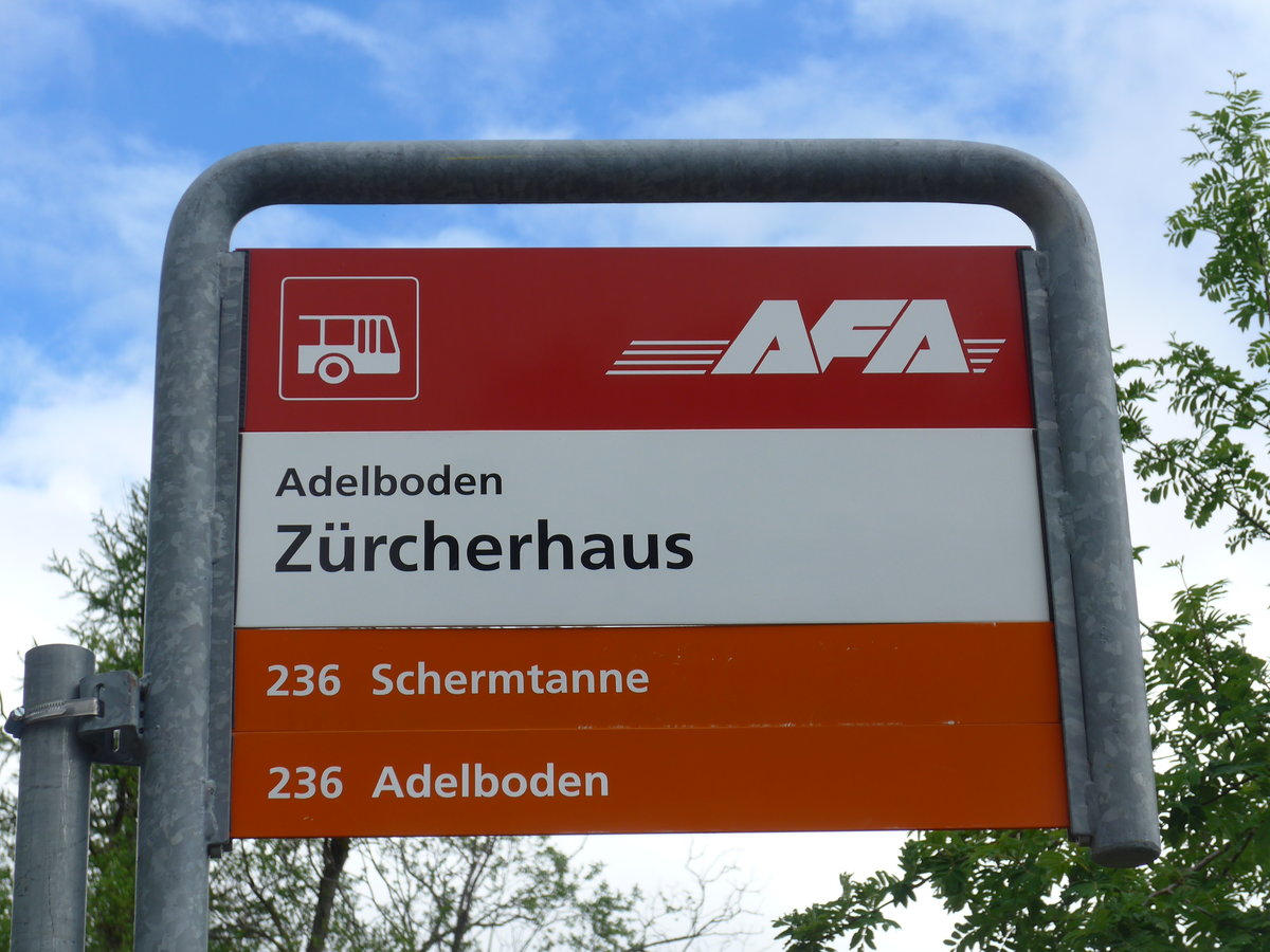 (180'962) - AFA-Haltestelle - Adelboden, Z�rhcerhaus - am 4. Juni 2017