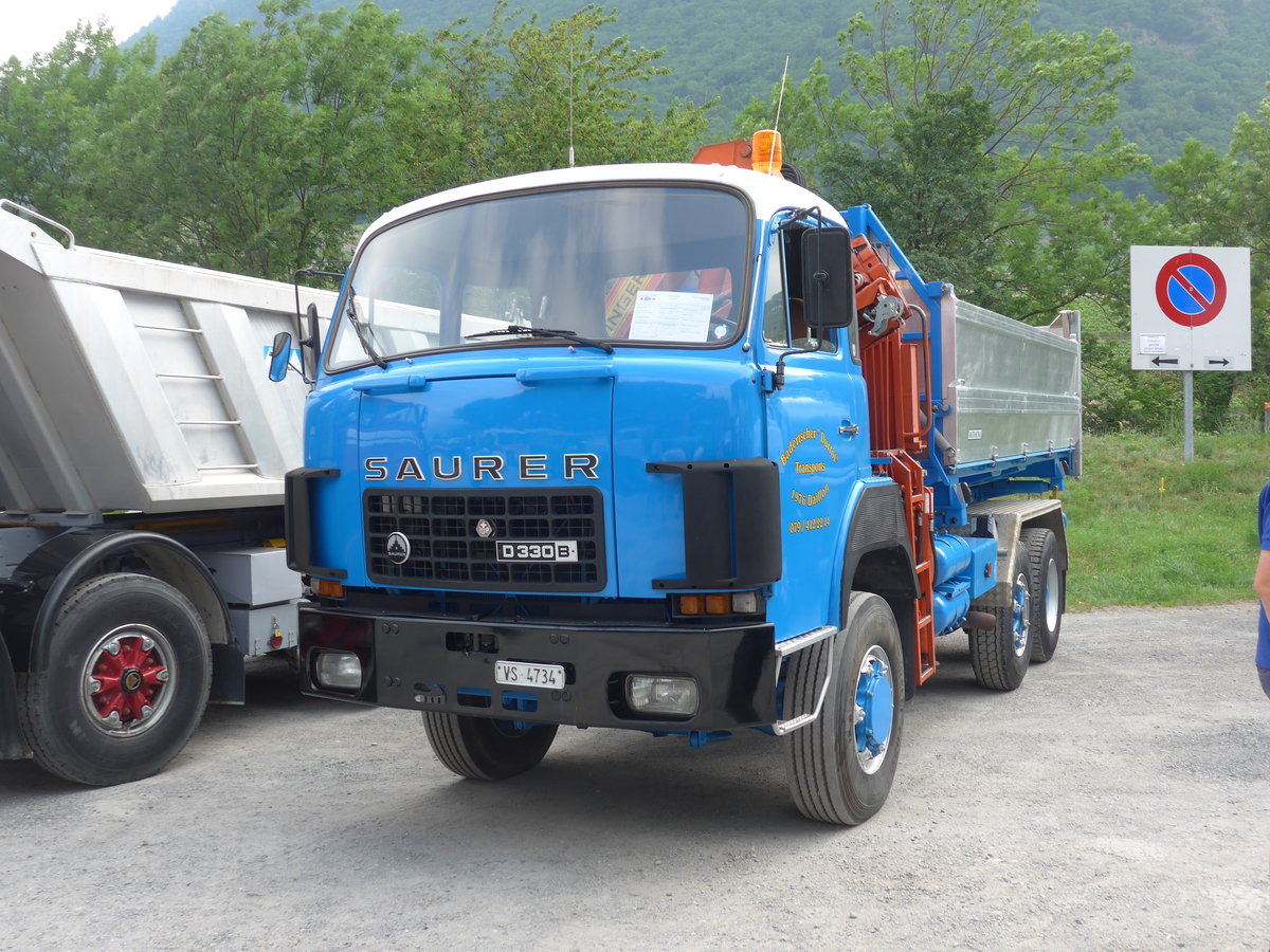 (181'280) - Badertscher, Daillon - VS 4734 - Saurer am 24. Juni 2017 in Aigle, Saurertreffen