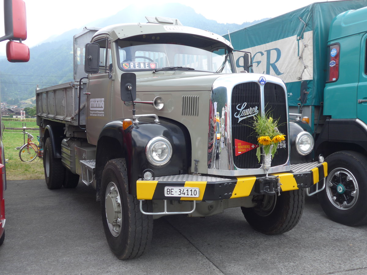 (181'450) - Minnig, Oberbalm - BE 34'110 - Saurer am 24. Juni 2017 in Interlaken, Flugplatz