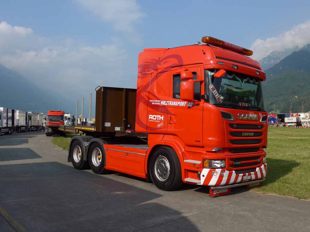 (181'521) - Roth, Zofingen - AG 385'707 - Scania am 24. Juni 2017 in Interlaken, Flugplatz