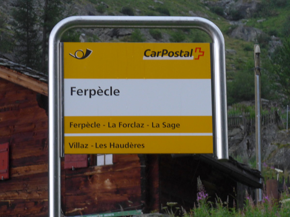 (181'828) - PostAuto-Haltestelle - Ferp�cle - am 9. Juli 2017