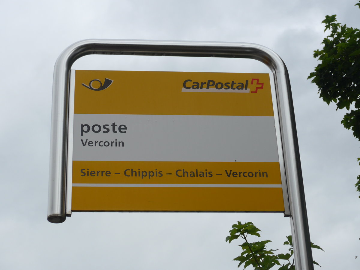 (181'859) - PostAuto-Haltestelle - Vercorin, poste - am 9. Juli 2017