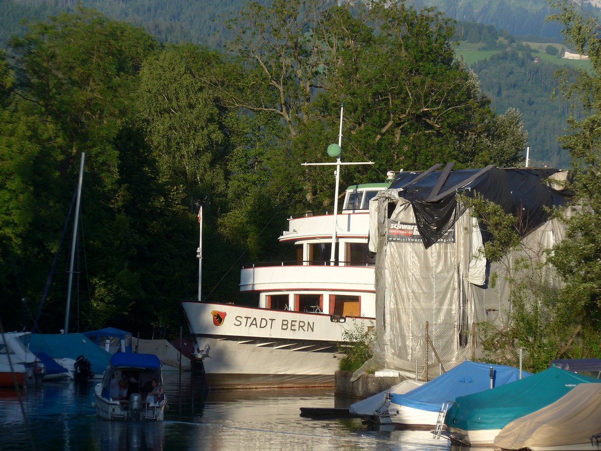 (182'309) - Motorschiff - Stadt Bern - am 29. Juli 2017 bei der Werft in Thun