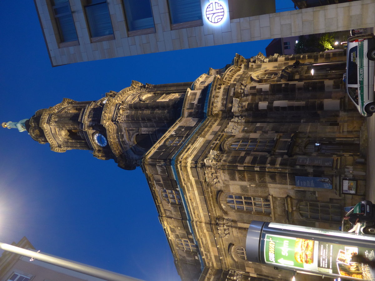 (182'839) - Die Kreuzkirche am 7. August 2017 in Dresden