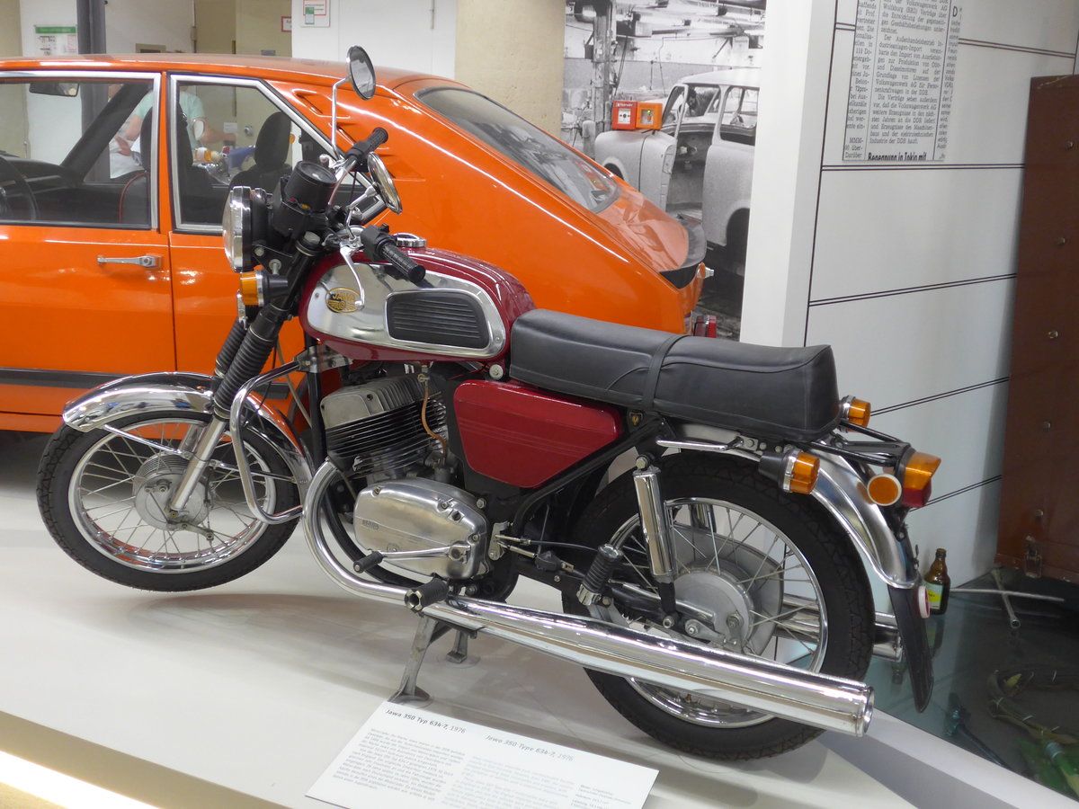 (182'944) - Jawa 350 Typ 634-7 von 1976 am 8. August 2017 in Dresden, Verkehrsmuseum