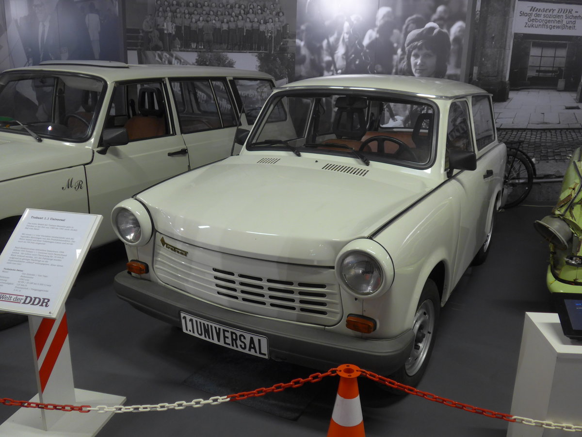 (183'005) - Trabant 1.1 Universal (die letzte Modelreihe) am 8. August 2017 in Dresden, Die Welt der DDR