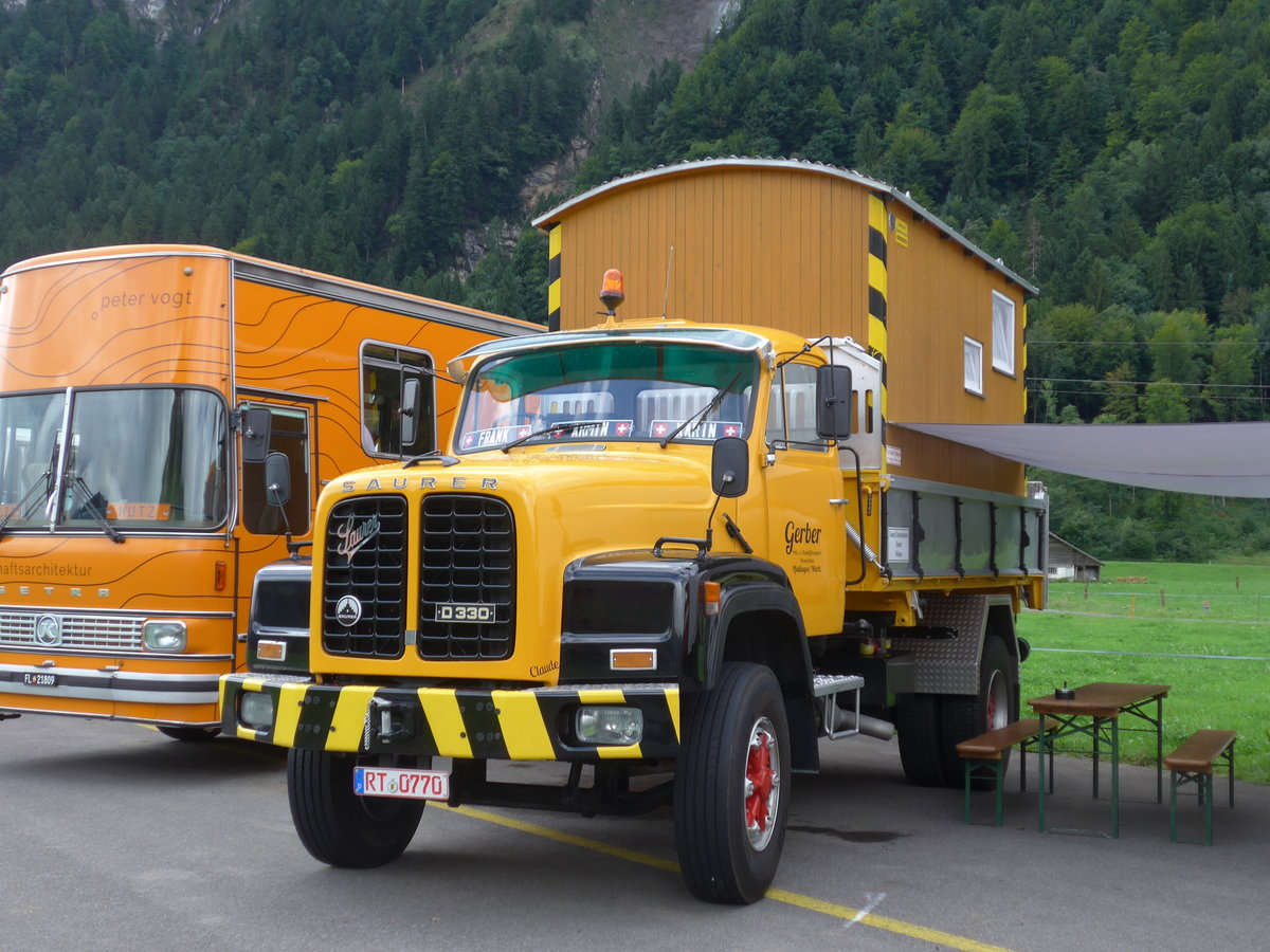 (183'552) - Gerber, Pfullingen - RT 0770 - Saurer am 19. August 2017 in Unterbach, Rollfeld