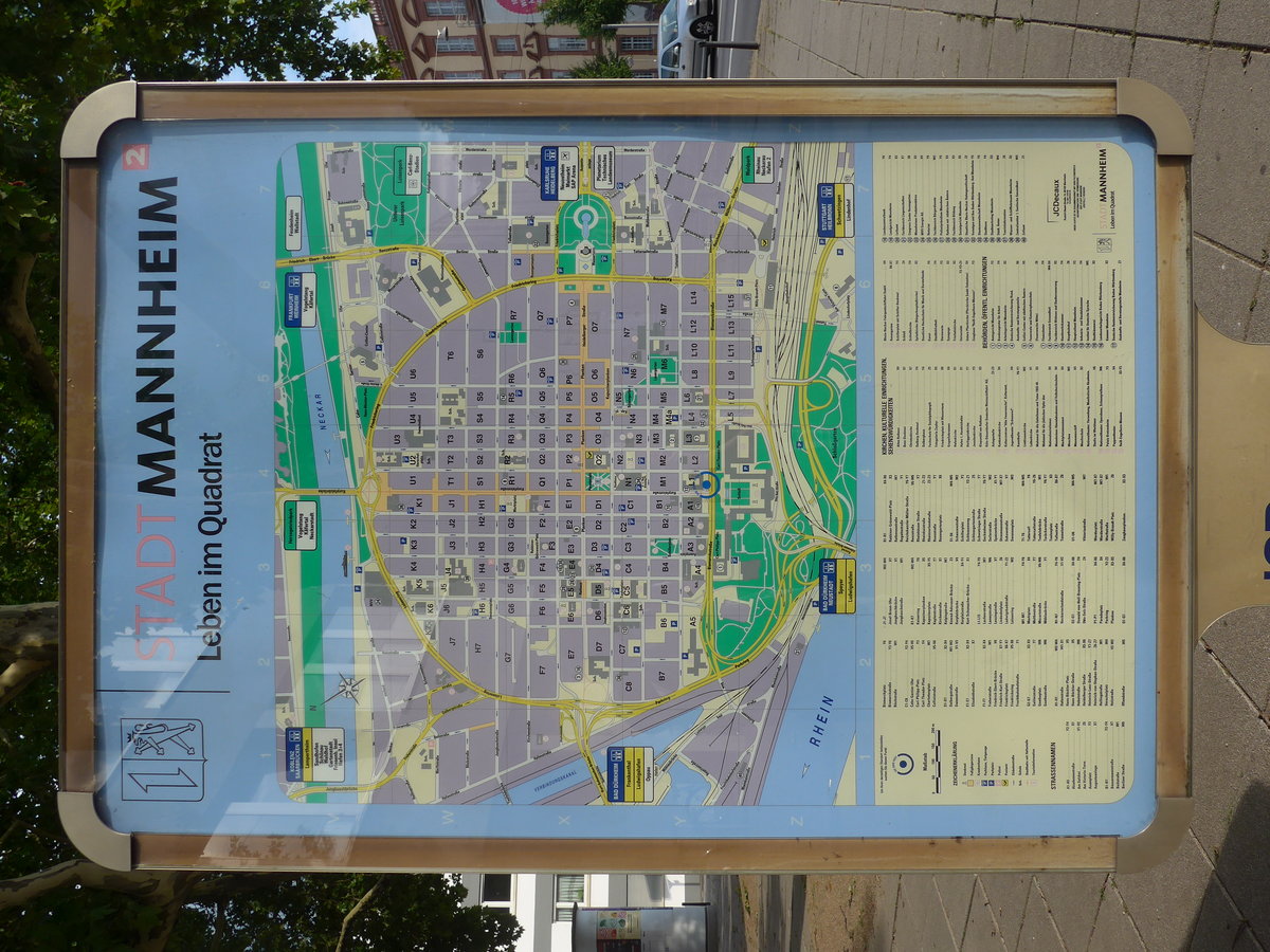 (183'799) - Der Quadrat-Stadtplan am 21. August 2017 in Mannheim